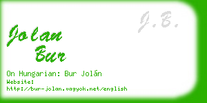 jolan bur business card